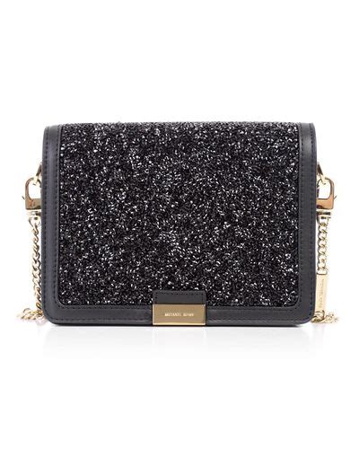 michael kors black sparkle bag|Michael Kors black studded bag.